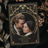 Gold Tarot Gothic Wedding Photo Save the Date