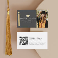 Gold Tassel & Cap Black Photo College Fund