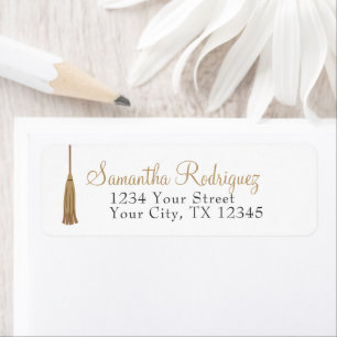 Gold Tassel Graduation Label