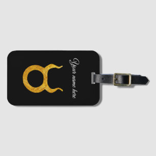Gold Taurus Astrology Sign Custom Luggage Tag