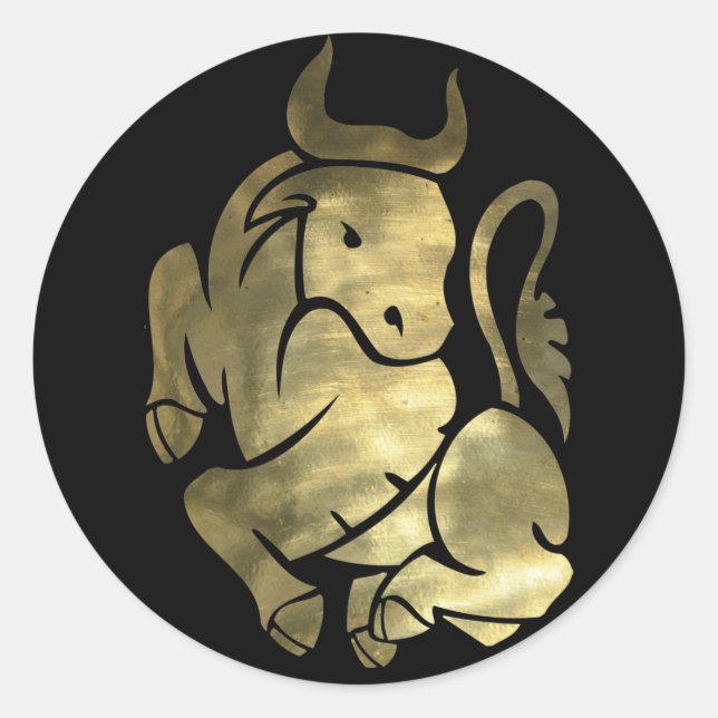 Gold Taurus Bull Stickers (Front)