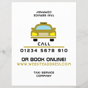 Gold Taxi Cab Logo with Price List Flyer