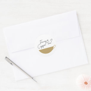 Gold Teacup Envelope Seal / Sticker