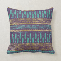 Gold Teal and Purple Arrows Tribal Aztec Pattern