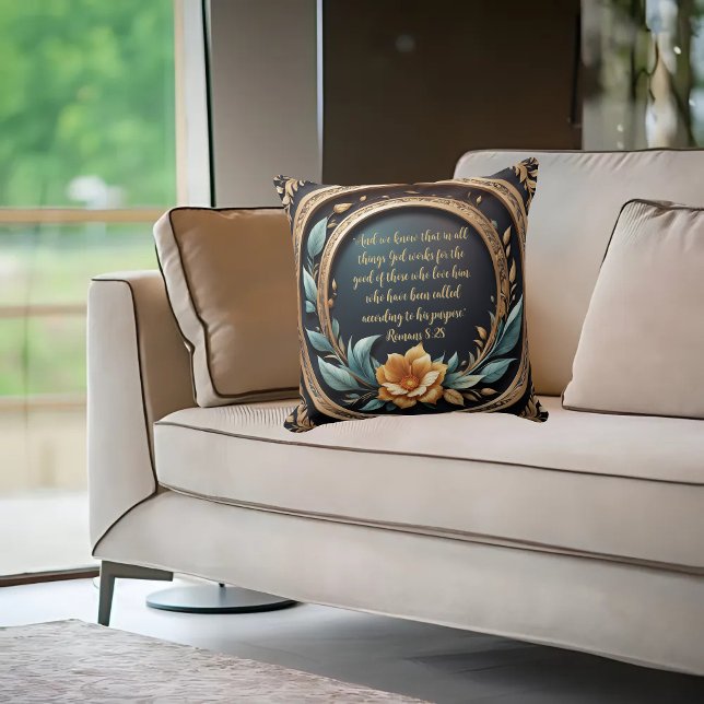 Gold Teal Verona Sunset Customisable  Cushion (Creator Uploaded)