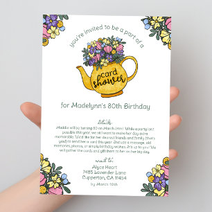 Gold Teapot 80th Birthday Card Shower by Mail