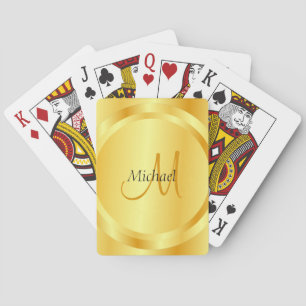 Gold Template Initial Monogram Modern Customisable Playing Cards