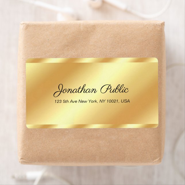 Gold Template Typography Script Shipping Address (Insitu)