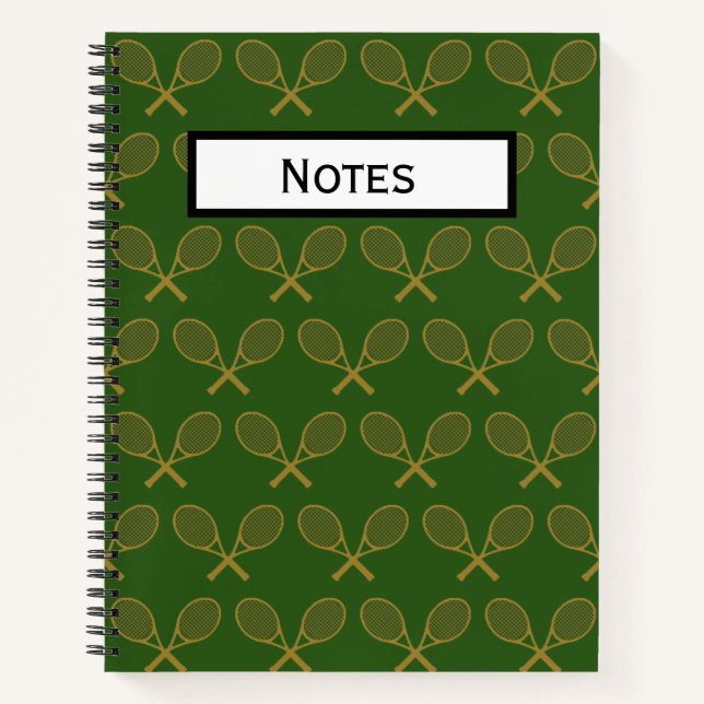 Gold Tennis Racket Notebook (Front)