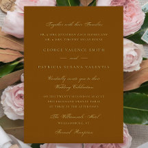 Gold Terracotta Formal Calligraphy Elegant Wedding