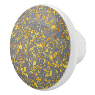 Gold Terrazzo Pattern Ceramic Knob