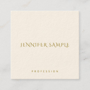 Gold Text Custom Template Elegant Square Simple Square Business Card