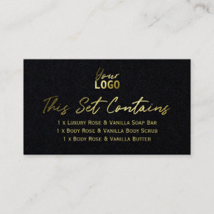 Gold Text Homemade Spa Set On Black Card