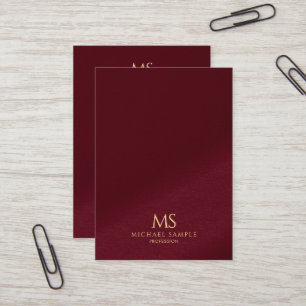 Gold Text Monogram Vertical Mighty Luxury Thick Business Card