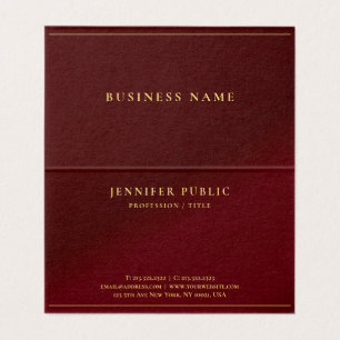 Gold Text Professional Elegant Template Folded Business Card