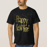 Gold Text w/Confetti - Happy New Year