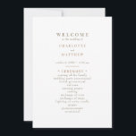 Gold text White Wedding Program Invitation<br><div class="desc">White and gold text Wedding program.</div>