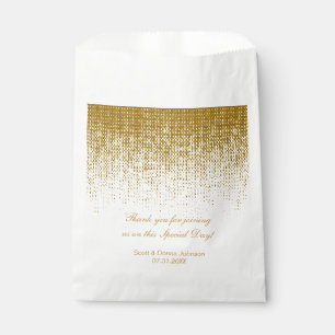 *Gold Texture Confetti Wedding Shower Favour Bags