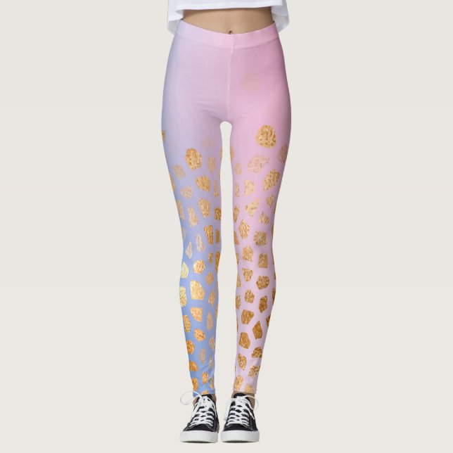 Gold texture: gradient abstract background leggings (Front)