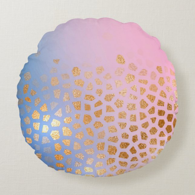 Gold texture: gradient abstract background round cushion (Front)