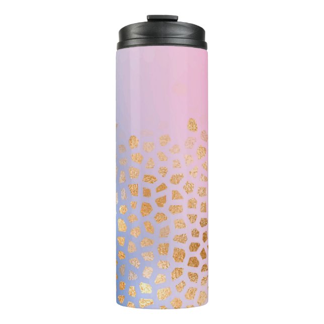 Gold texture: gradient abstract background thermal tumbler (Front)