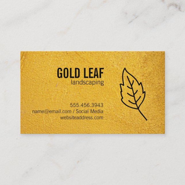 Gold Texture | Leaf Business Card (Front)