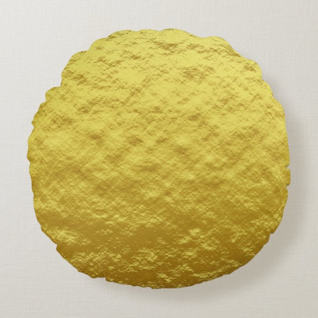 Gold Texture Pattern (Luxurious Golden Glow) Round Cushion (Front)