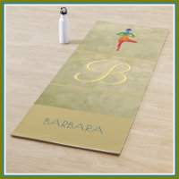 Gold Textured Custom Monogram Name Tree Pose