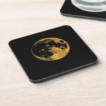 Gold textured moon on dark black