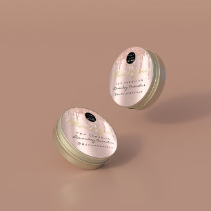 Gold Thank You For Choosing Logo Rose Drips Classic Round Sticker