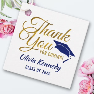 Gold Thank You For Coming Grad 2025 Blue Party   Favour Tags