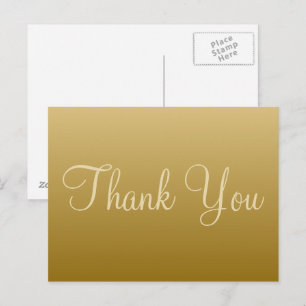 Gold Thank You Postcard