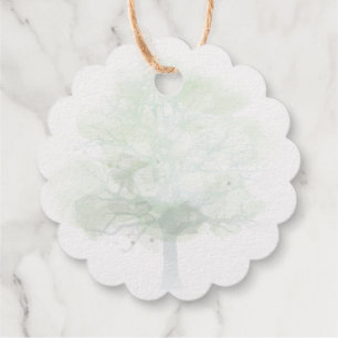 gold thank you tag with misty green oak