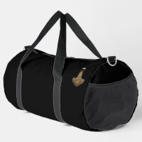 Gold Thor Hammer black duffel bag