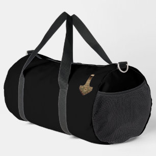 Gold Thor Hammer black duffel bag