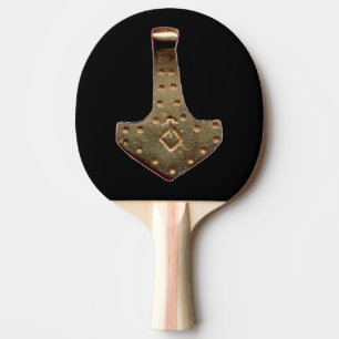 Gold Thor Hammer black ping pong paddle