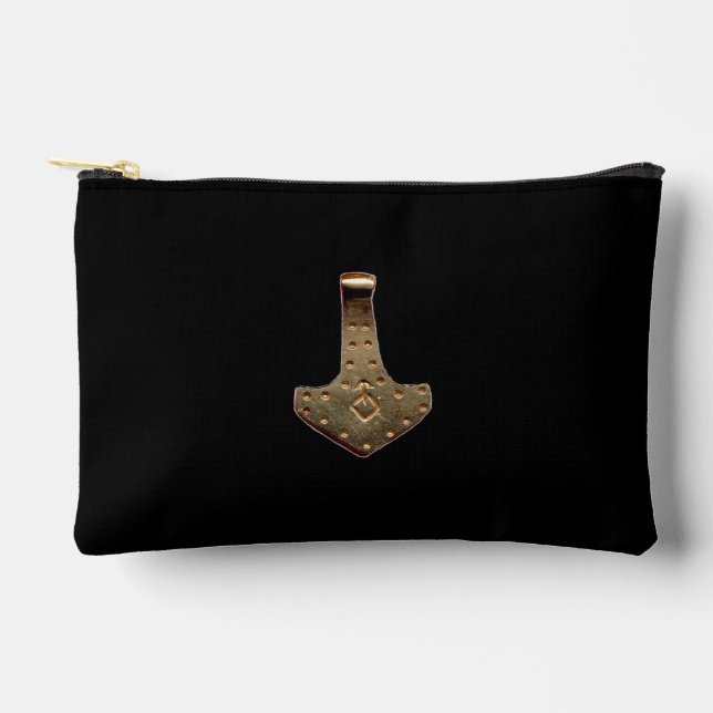 Gold Thor Hammer black pouch (Front)