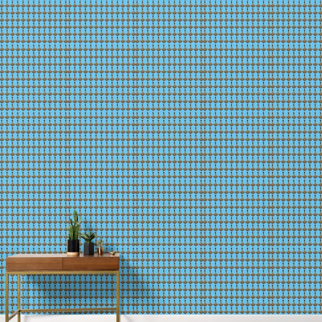 Gold Thor Hammer blue smooth vinyl wallpaper (Hallway)