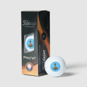 Gold Thor Hammer blue Titleist Pro golf balls 3 pk