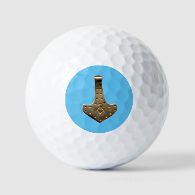 Gold Thor Hammer blue value golf balls 12 pk (Front)