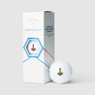 Gold Thor Hammer Callaway Soft golf balls 3 pk