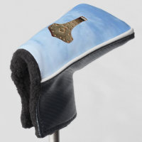 Gold Thor Hammer clouds golf club putter cover