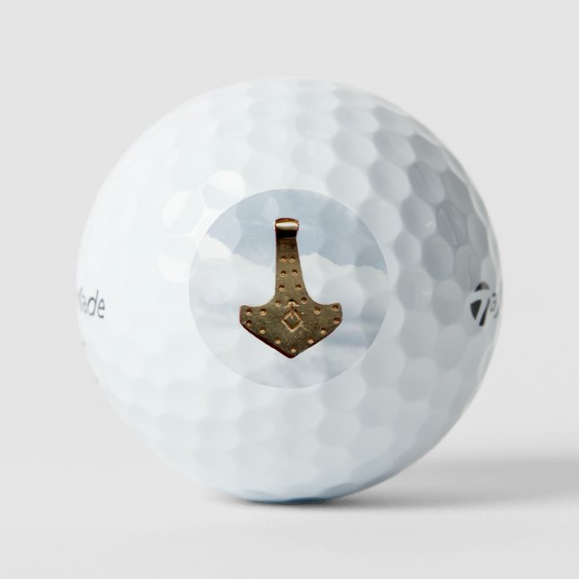 Gold Thor Hammer clouds Taylor Made golf balls 12 (Front)
