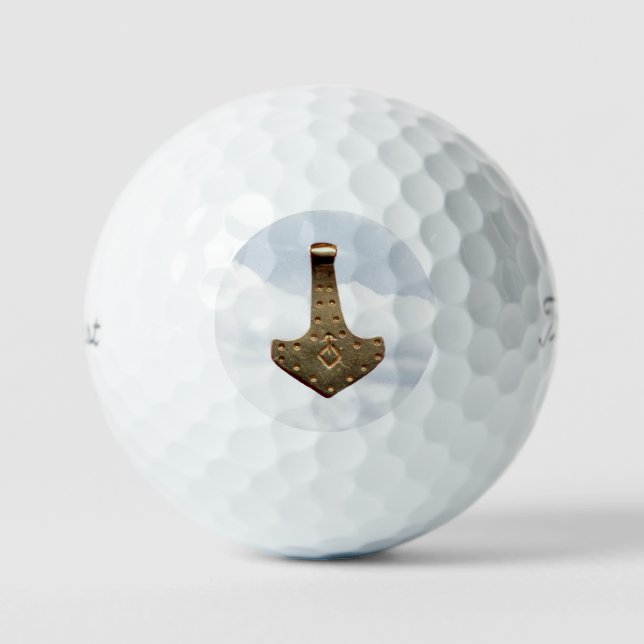 Gold Thor Hammer clouds Titleist golf balls 12 pk (Front)