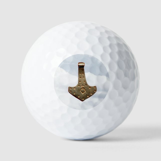 Gold Thor Hammer clouds value golf balls 12 pk (Front)