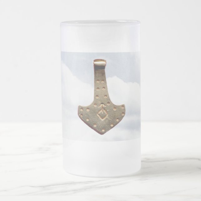 Gold Thor Hammer frosted mug (Center)