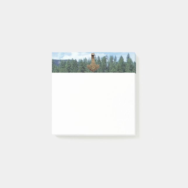 Gold Thor Hammer trees white note pads (Front)
