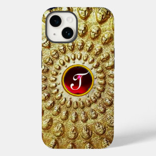 GOLD THRACIAN DISC MONOGRAM Red Ruby Gem iPhone 14 Case