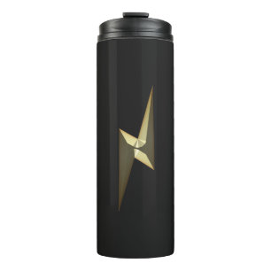Gold thunder lightning black thermal tumbler