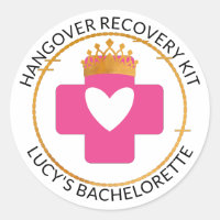 Gold Tiara Pink Bachelorette Hangover Recovery Kit